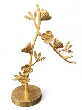 Gold Floral Branch Jewelry Stand